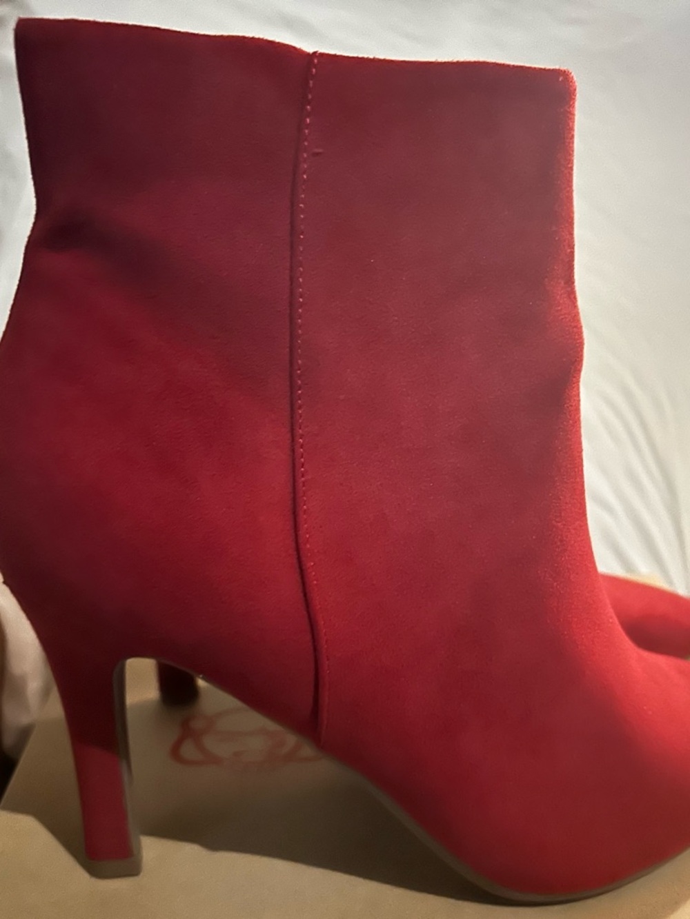 Sugar Red Suede Ankle Booties